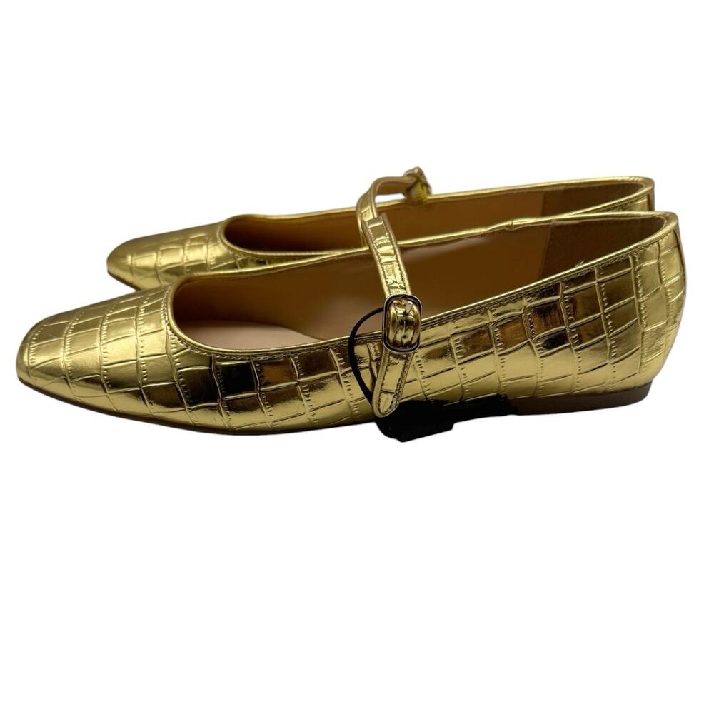 NWD LOFT Gold Square Toe Mary Jane Shoes Women’s Size 7.5 - Picture 3 of 11